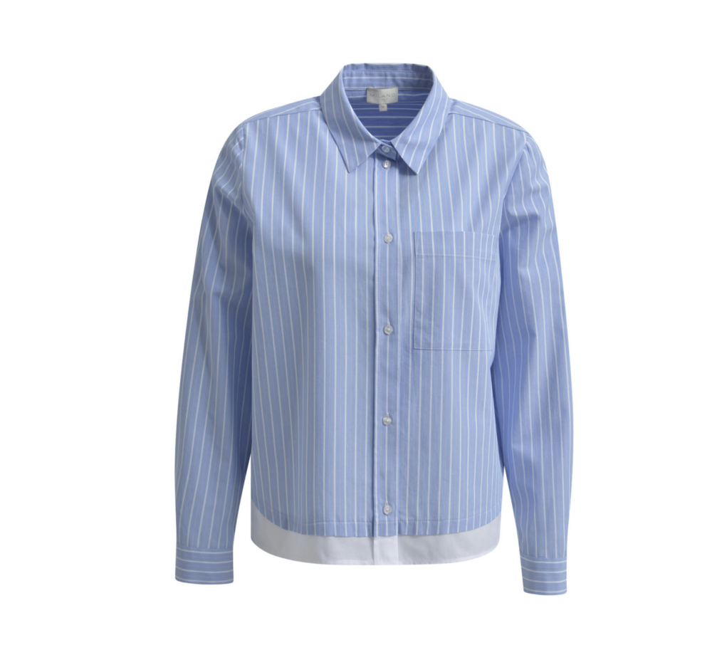 Bluse Milano Italy azur Streifen – Bild 2