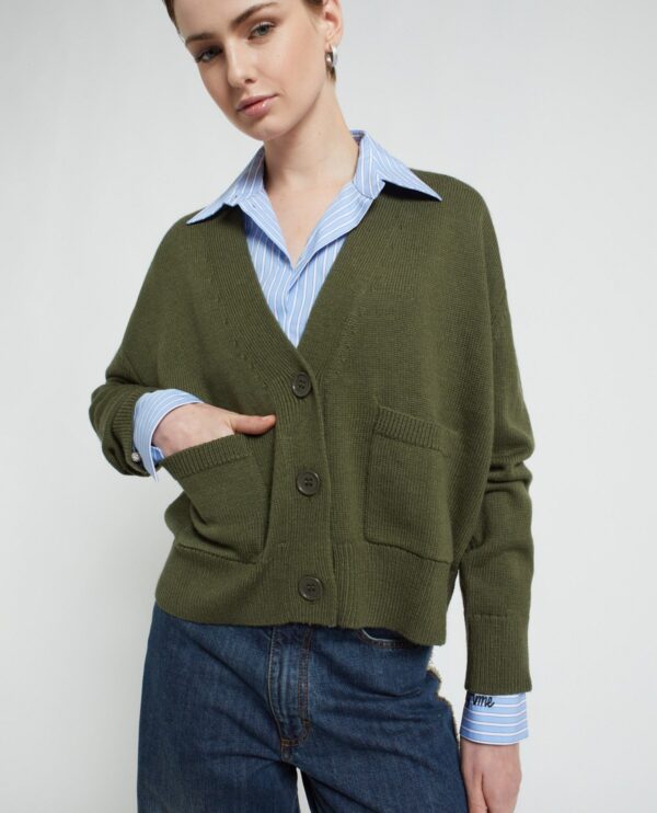 Strickjacke OttoD'Ame khaki