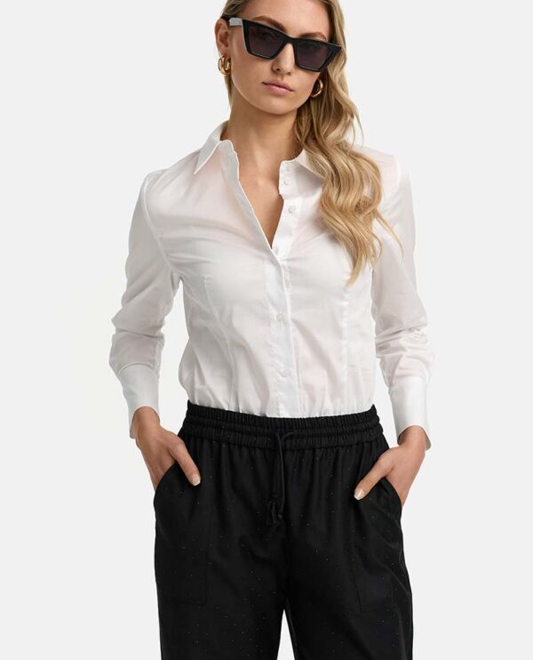 Bluse Catnoir white stretch