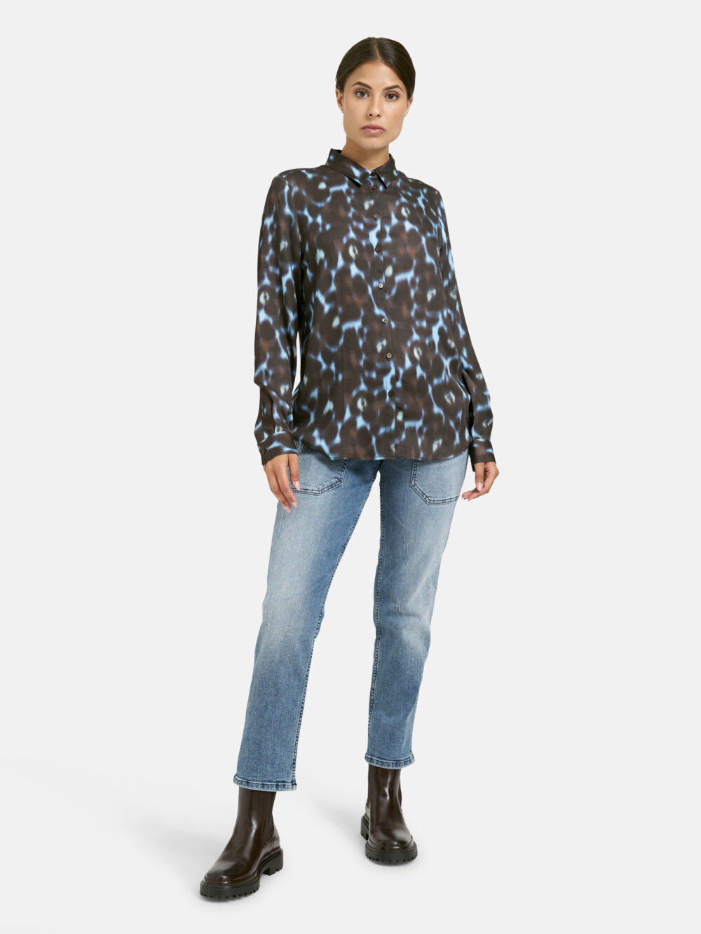 Bluse Milano Italy mocca print