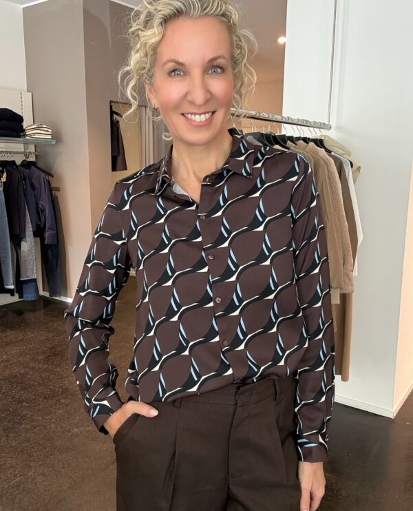 Bluse Milano Italy brown print