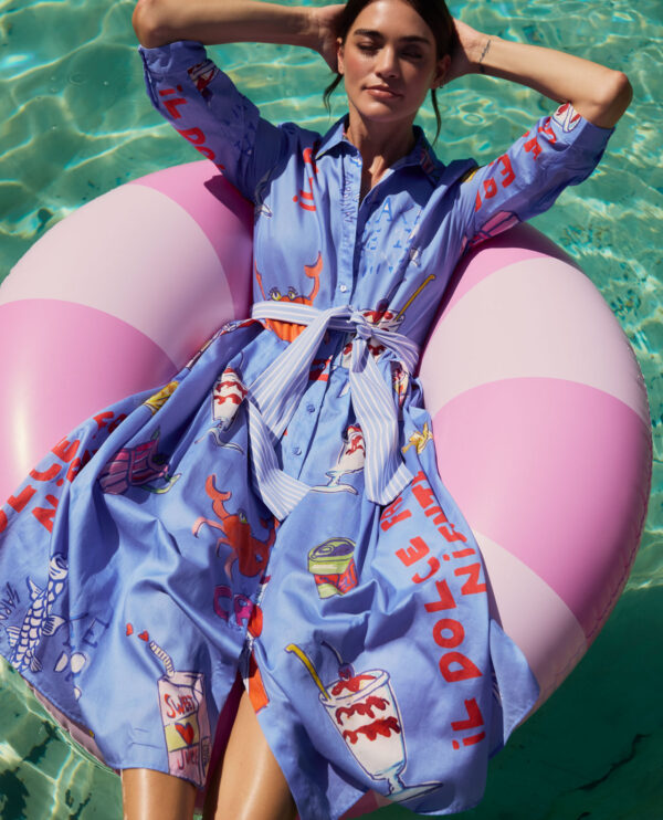 Kleid Milano Italy Ozean Print