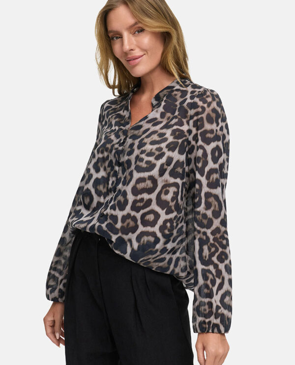 Bluse Catnoir Leoprint langarm