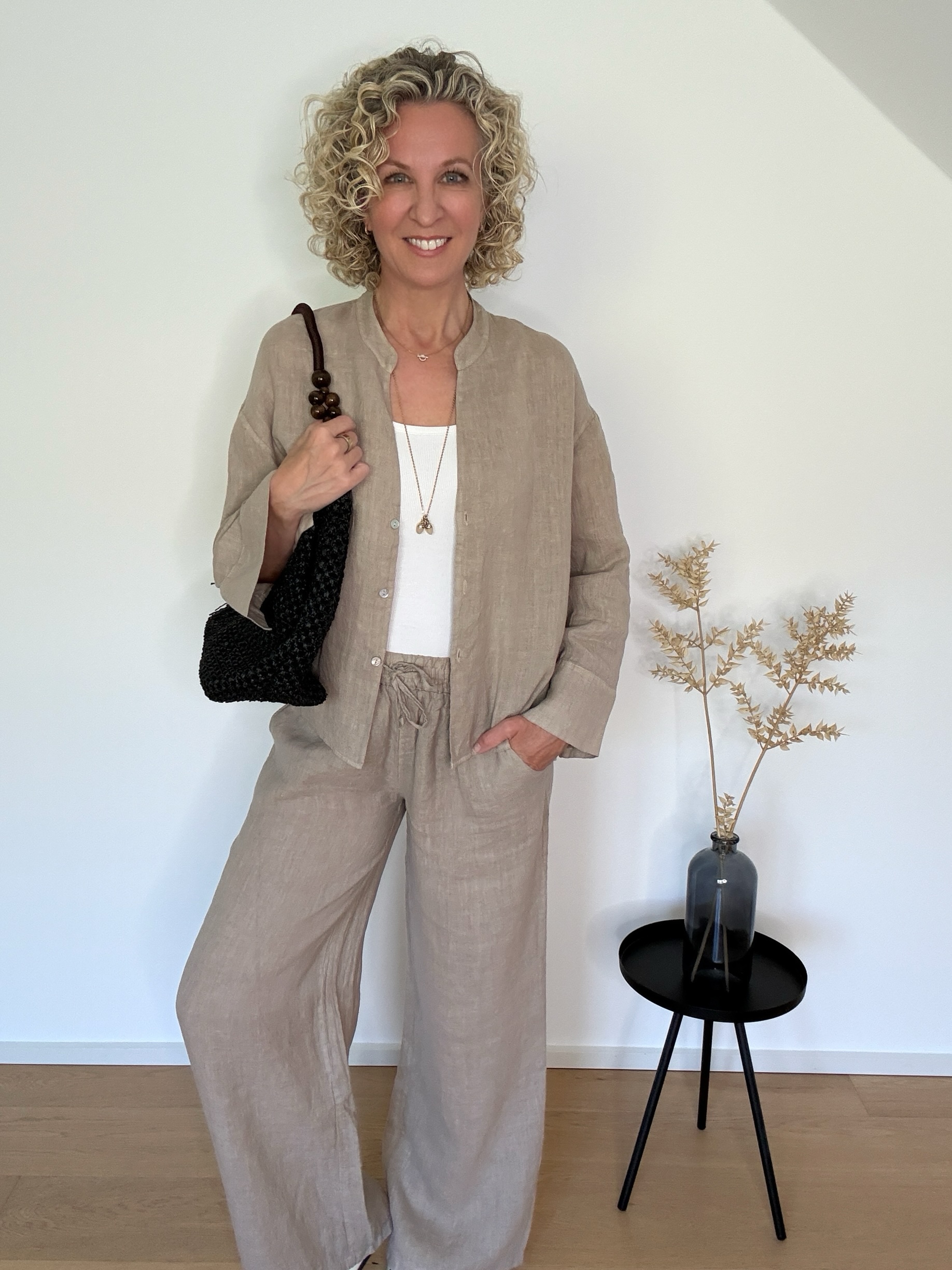 Leinenhose taupe